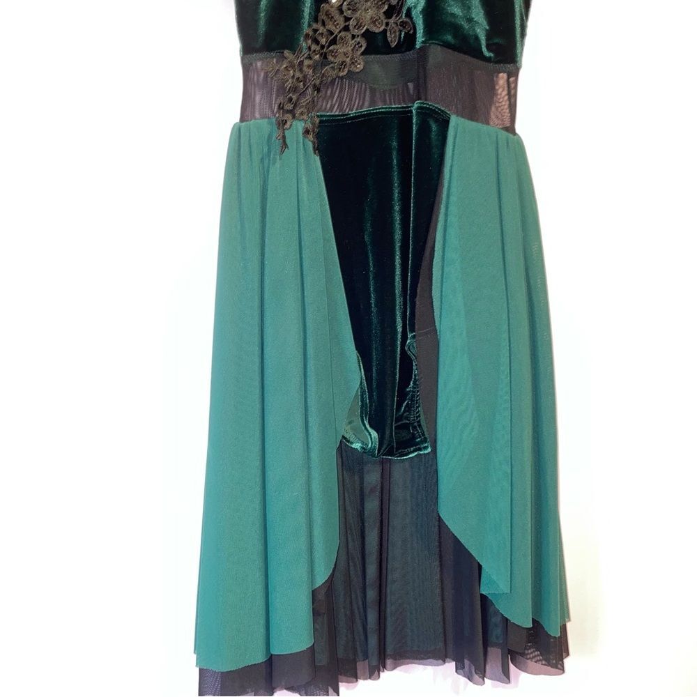 Weissman Dance Costume Velvet Leotard Dress Women M Mesh Skirt Performance Arts - Picture 3 of 8